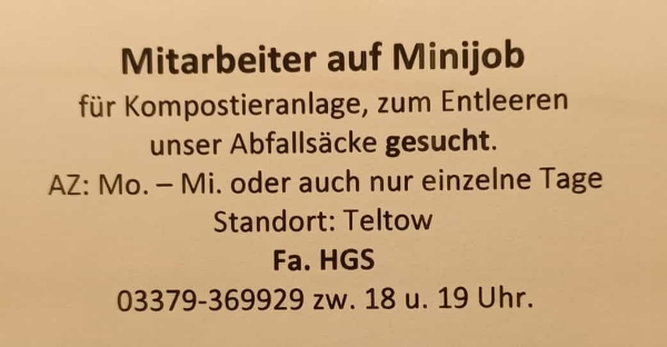 Mitarbeiter gesucht